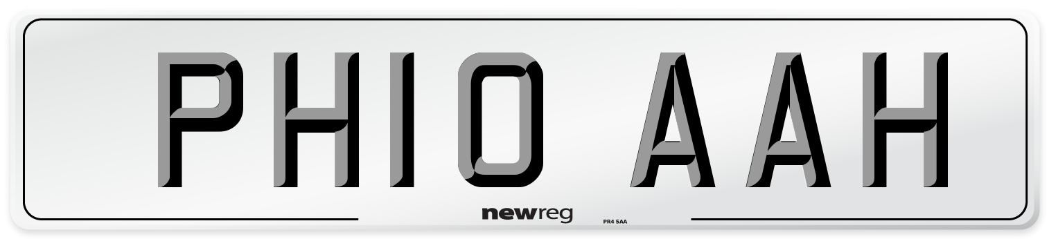 PH10 AAH Number Plate from New Reg